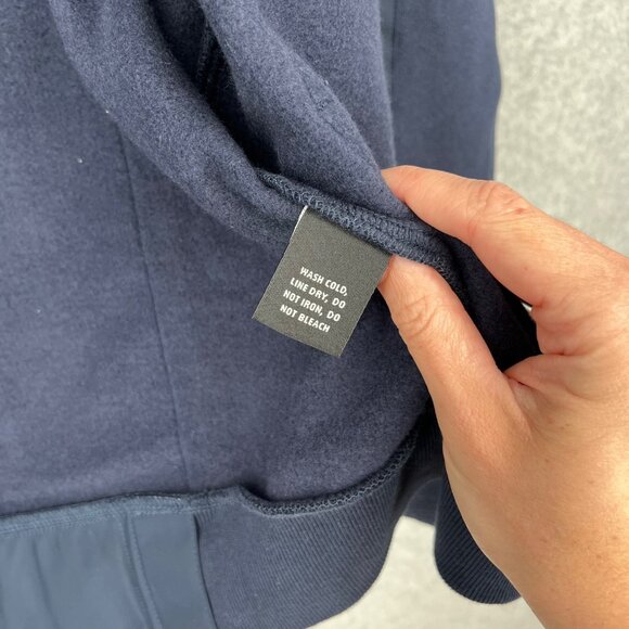 Aether Mens Assemblage Hoodie Full Zip Size S Total Eclipse Navy Blue Active NEW - Picture 8 of 13